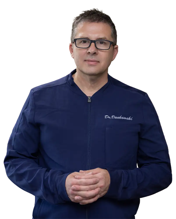 Dr. Daikovich wearing a navy jacket